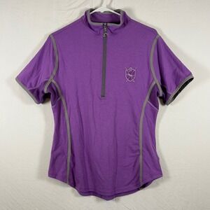 Good Rider Ideal Show Shirt Amethyst Purple Equestrian Quarter Zip Top XL NEW